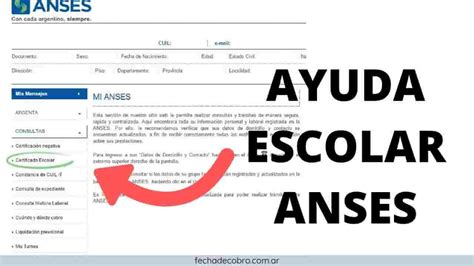 mi anses recibo de ayuda escolar anual